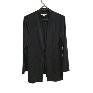 TravelSmith Black Knit Tie-Front Jersey Jacket M